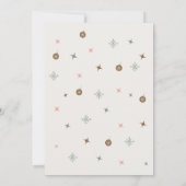 かわいいシンプルコージーウィンターピンクグリーンクリスマスパーティー 招待状 (裏面)