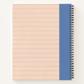 かわいいシンプルスクールライン赤面ブルーパーソナライズされた ノートブック (裏面)