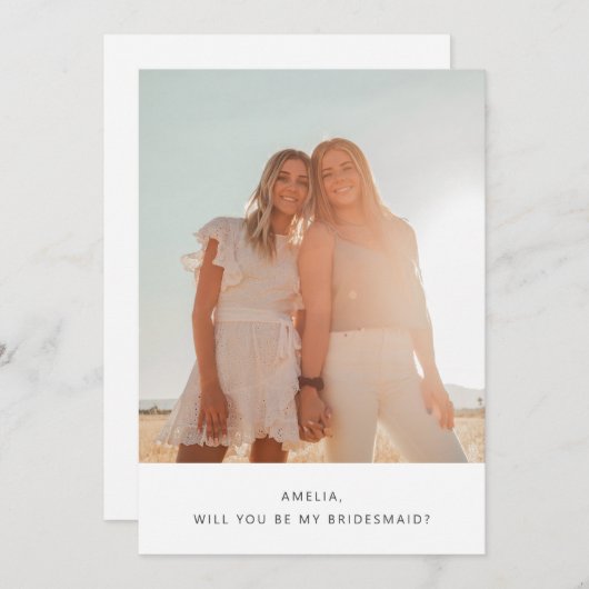 かわいいシンプルタイポグラフィ写真の花嫁の提案 ノートカード (正面/裏面)