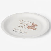 かわいいシンプルテディベア赤ちゃんシャワー ペーパープレート (アングル)