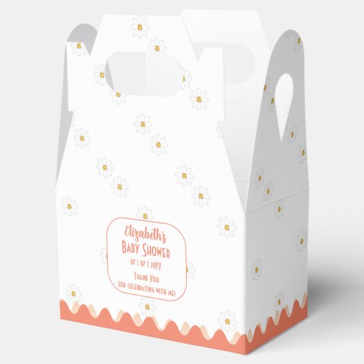 かわいいシンプルデイジーフローラベビーシャワー フェイバーボックス (オープン)