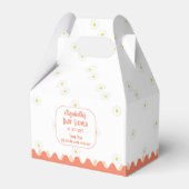 かわいいシンプルデイジーフローラベビーシャワー フェイバーボックス (正面サイド)