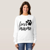 かわいいシンプルデザインウィメンズブラック猫好き スウェットシャツ (正面フル)