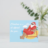 かわいいシンプルトロピカルホリデークリスマスグリーティング ポストカード (スタンド正面)