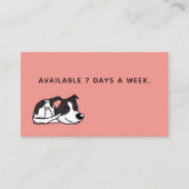 かわいいシンプルドッグウォーカーまたはペット、ピンクブラック 名刺 (裏面)