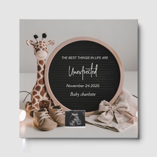 かわいいシンプルニューラルデジタルベビーブック記念テープ ゲストブック (正面)