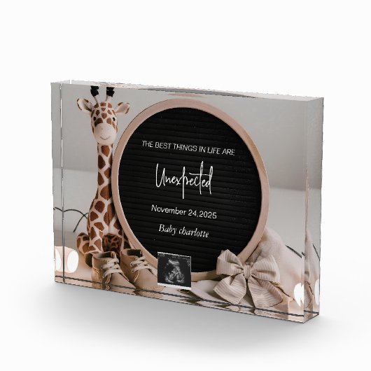 かわいいシンプルニューラルデジタル妊娠の発表 フォトブロック (右)