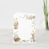 かわいいシンプルハッピーイースターバニーグリーティングカード カード (裏面)