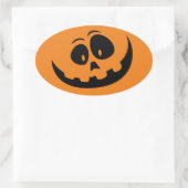 かわいいシンプルハロウィーンのカボチャのちょうちん 楕円形シール (バッグ)