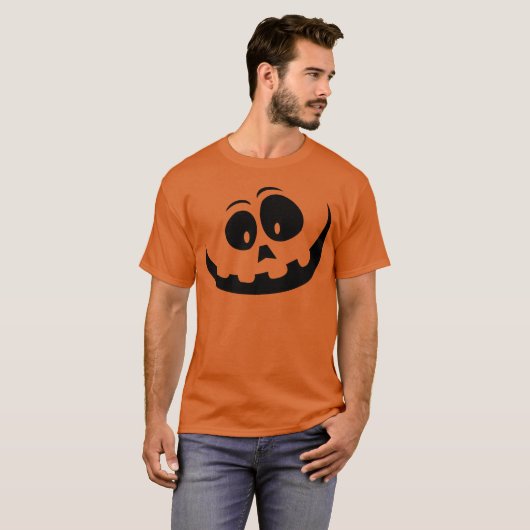 かわいいシンプルハロウィーンのカボチャのちょうちん Tシャツ (正面フル)