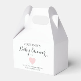 かわいいシンプルハートガールピンク赤ちゃんシャワー フェイバーボックス