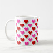 かわいいシンプルハートパターン コーヒーマグカップ (左)