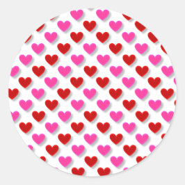 かわいいシンプルハートパターン ラウンドシール