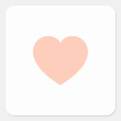 かわいいシンプルハート結婚式用シール スクエアシール (正面)