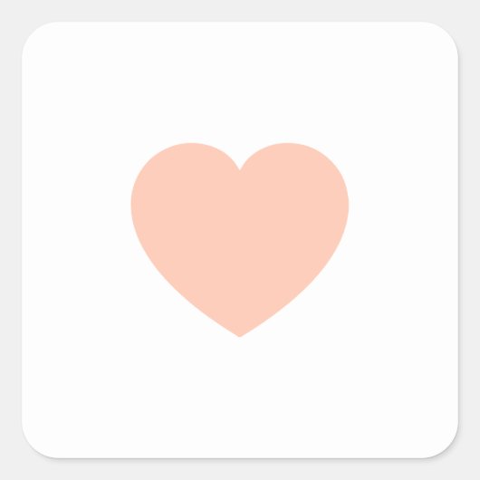 かわいいシンプルハート結婚式用シール スクエアシール (正面)