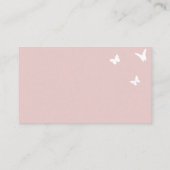 かわいいシンプルバタフライベビーシャワーおむつラッフル エンクロージャーカード (裏面)