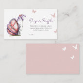 かわいいシンプルバタフライベビーシャワーおむつラッフル エンクロージャーカード (正面/裏面)