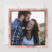 かわいいシンプルバラ金ゴールド白黒タイムラ結婚イン セーブザデート (裏面)