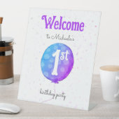 かわいいシンプルバルーン1stバースデーウェルカム 台座サイン (インサイチュ)