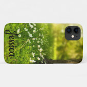 かわいいシンプルパーソナライズされたサニーフラワーフィールド Case-Mate iPhoneケース (裏面(横))