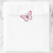 かわいいシンプルピンクバタフライ スクエアシール (バッグ)