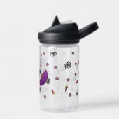 かわいいシンプルピンクフローラユニコーンinレインコート ウォーターボトル (左面)