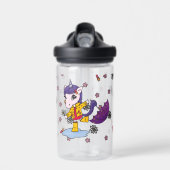 かわいいシンプルピンクフローラユニコーンinレインコート ウォーターボトル (正面)