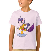 かわいいシンプルピンクフローラユニコーンinレインコート