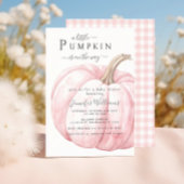 かわいいシンプルピンクリトルカボチャ赤ちゃんガールシャワー 招待状