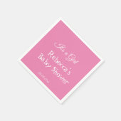 かわいいシンプルピンク女の子ベビーシャワー スタンダードカクテルナプキン (角)