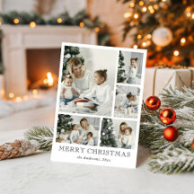 かわいいシンプルフォトコラージクリスマスホリデーカード
