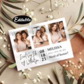 かわいいシンプルフォトコラージュの花嫁付きカード 招待状