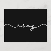 かわいいシンプルフォントウェディングRSVPはがき ポストカード (正面)