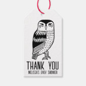 かわいいシンプルフクロウの赤ちゃんシャワーカスタムサンキュークラフト ギフトタグ (正面)