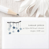 かわいいシンプルブルースターモバイル赤ちゃんシャワーアドレス ラベル (インサイチュ)