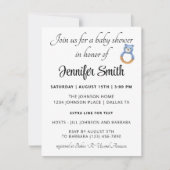 かわいいシンプルブルーボーイベビーシャワー 招待状 (正面)