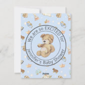 かわいいシンプルブルーボーイベビーシャワー 招待状 (裏面)