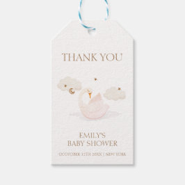 かわいいシンプルプリンセススワンムーンスターベイビーシャワー ギフトタグ