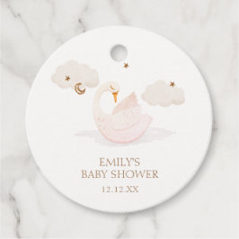 かわいいシンプルプリンセススワンムーンスターベイビーシャワー フェイバータグ