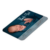 かわいいシンプルベビーありがとう名前Statフォト誕生 マグネット (左側)