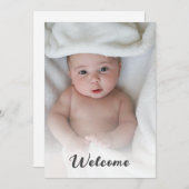 かわいいシンプルベビーハイカスタム誕生 案内状 (正面/裏面)