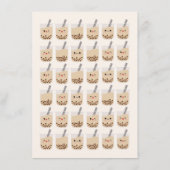 かわいいシンプルボバブルミルクティー誕生日 招待状 (裏面)