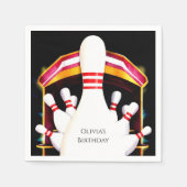 かわいいシンプルボーリング誕生日 スタンダードカクテルナプキン (正面)