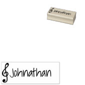 かわいいシンプルミュージカルミュージックノートトレブルクレフ、 音符記号名 ラバースタンプ (押印)