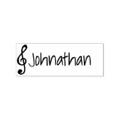 かわいいシンプルミュージカルミュージックノートトレブルクレフ、 音符記号名 ラバースタンプ (インプリント)