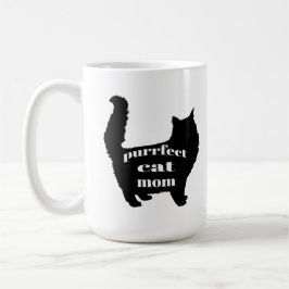 かわいいシンプルモダンな猫の母 コーヒーマグカップ