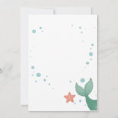 かわいいシンプル人魚の赤ちゃんシャワーの招待 招待状 (裏面)