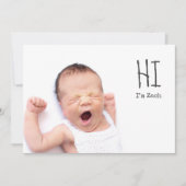 かわいいシンプル写真ベビー誕生発表 案内状 (正面)