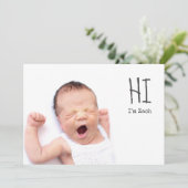 かわいいシンプル写真ベビー誕生発表 案内状 (スタンド正面)