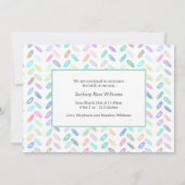 かわいいシンプル写真ベビー誕生発表 案内状 (裏面)